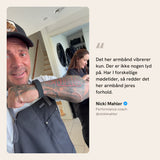 Nicki Mahler med Wrise-armbåndet på håndleddet